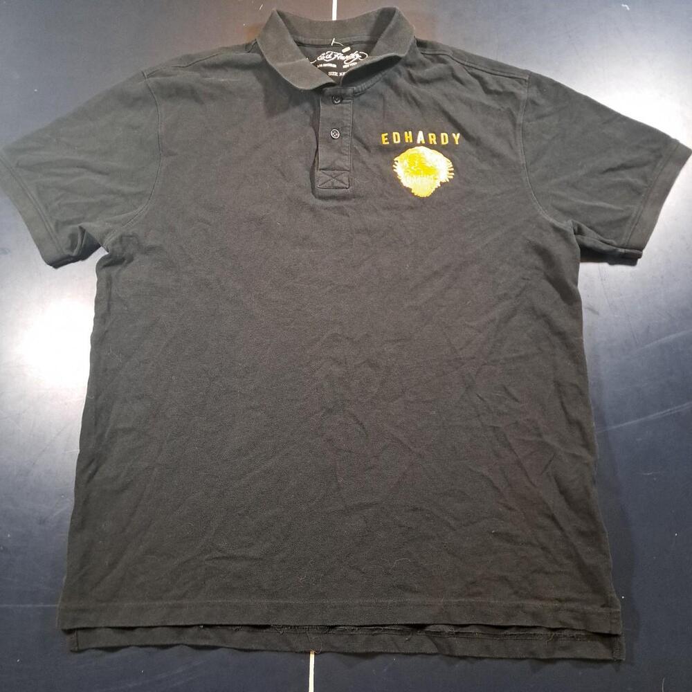 Ed Hardy Men's Black and Navy Polo-shirts